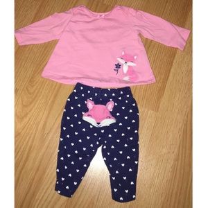 Newborn Babygirl Fox Matching Outfit Set